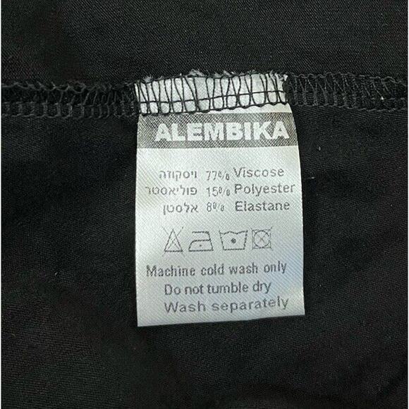 Alembika Black Yellow Check Mesh Top Long Sleeve Blouse Discontinued Size Medium - Picture 10 of 10